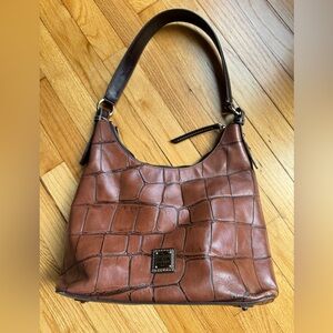 Dooney & Bourke Tan Croc-Embossed Hobo Bag
